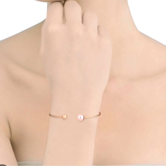 Gold plates mallorca bracelet with pearl - Picture 5 of 6